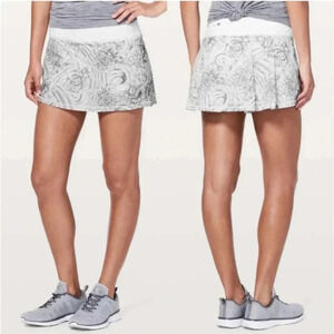Lululemon Womens Size 6 Pace Rival Skort Skirt Shorts  Mini Twine White/Gray